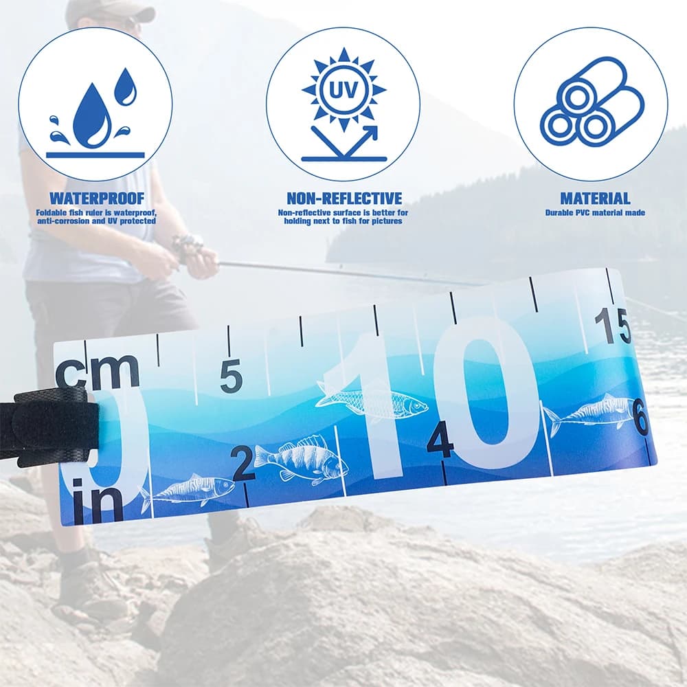 Règle à poisson étanche 90cm pliable en sticker pour bateaux de pêche glacières et kayaks