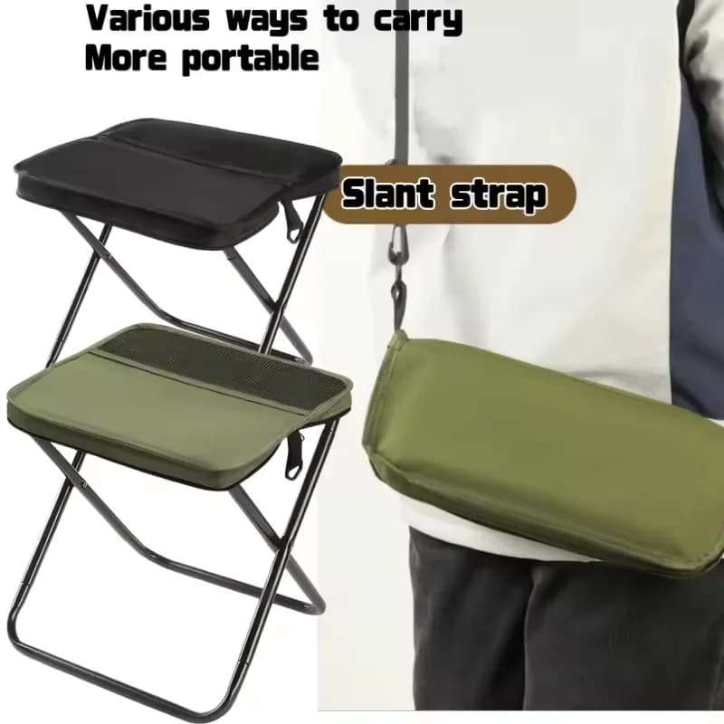 Tabouret sac à dos pliant pêche - Siège randonnée léger avec filet rangement pour aventures pêche
