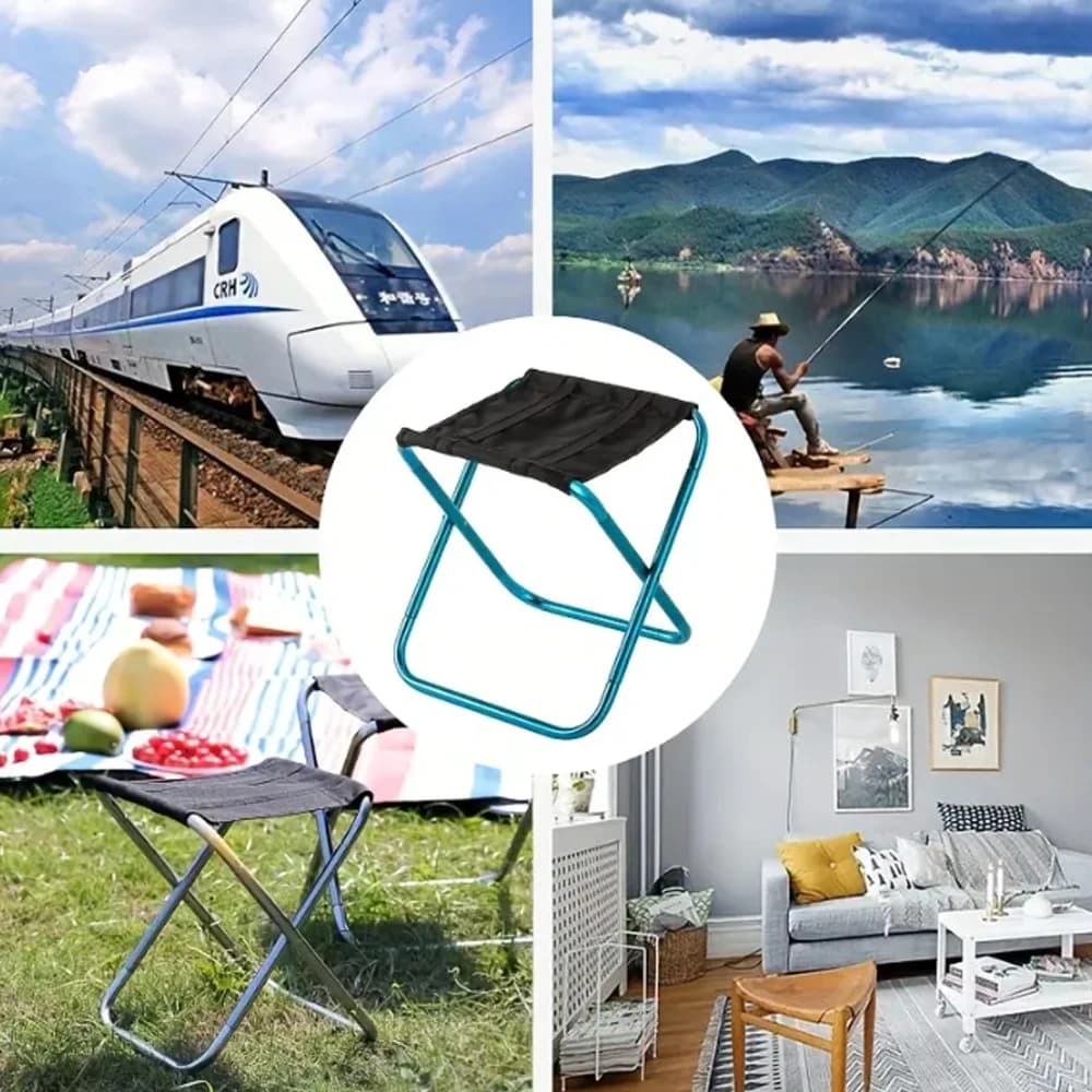 Tabouret pliant aluminium mini stockage pour pêche et pique-nique - Ultraléger camping