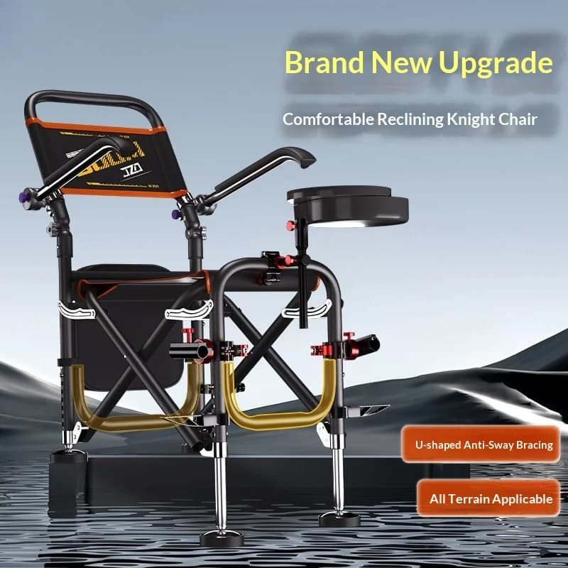 Chaise pêche pliante inclinable tout terrain légère pieds télescopiques dossier réglable siège pêcheur