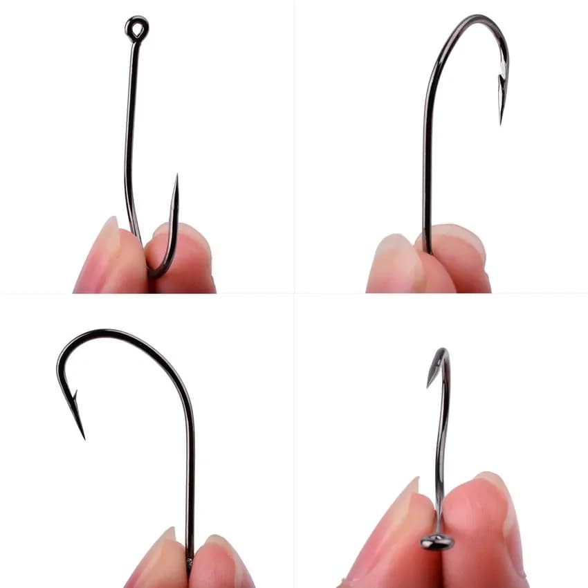 Hameçons octopus 100/50 pièces boîte acier carbone haute dureté pour pêche mer rivière