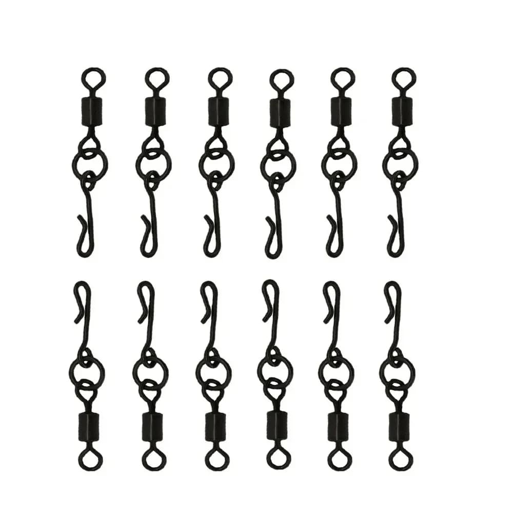 Émerillons flexibles rapides pour pêche carpe - 20 pièces avec système de clip de plomb sécurisé