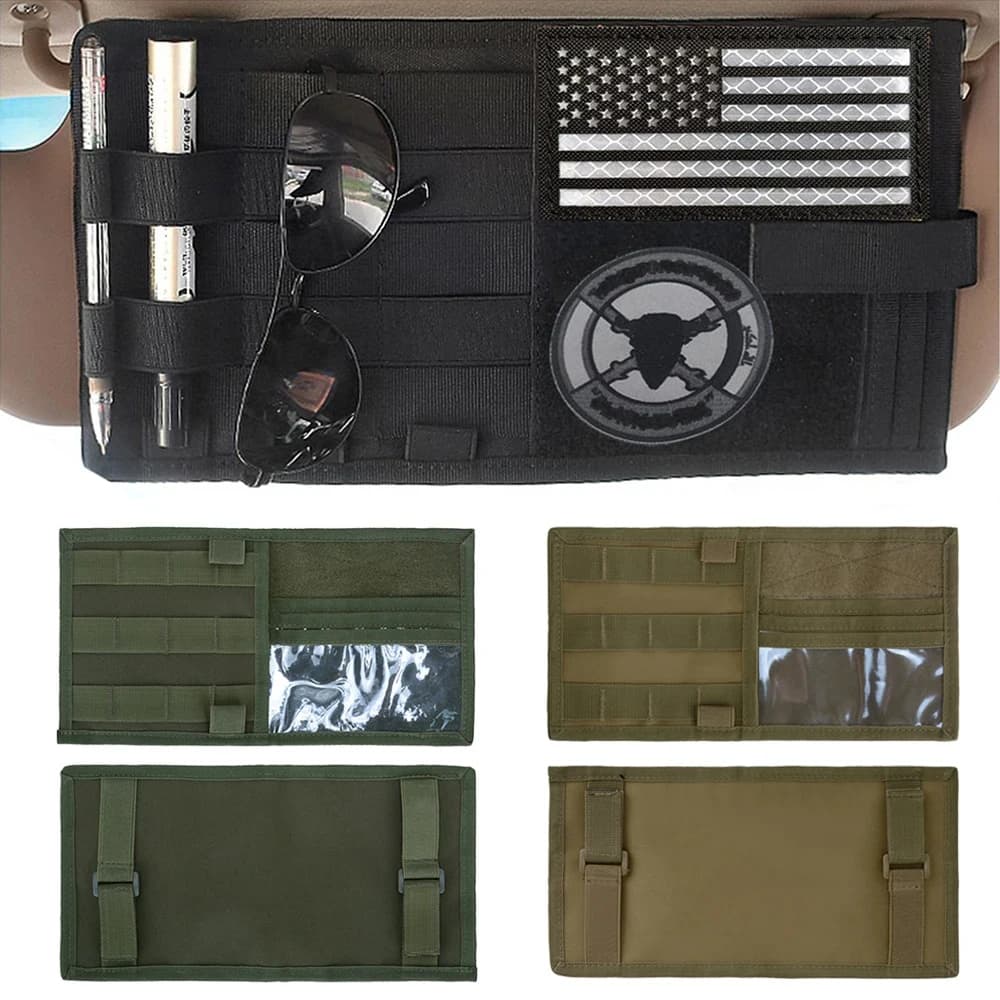 Organisateur pare-soleil voiture pour rangement accessoires pêche et équipement chasse