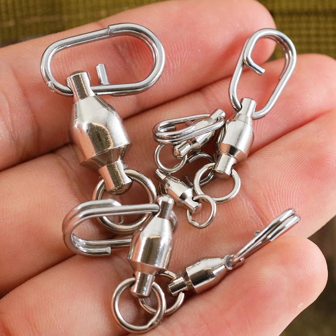 Émerillons à billes 25pcs acier inoxydable pour pêche mer lourde - Mousquetons robustes