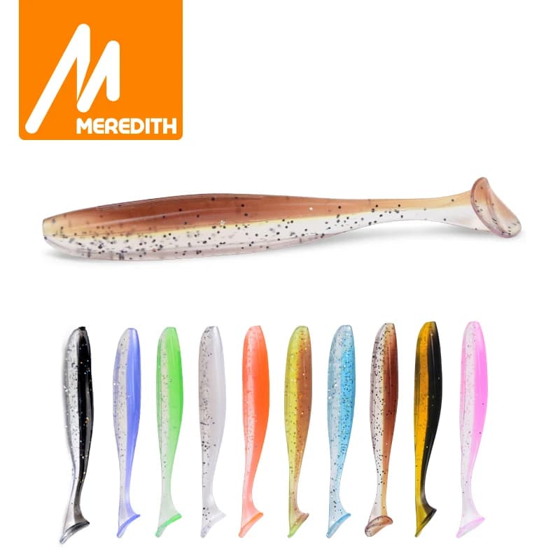 Leurres souples MEREDITH Easy Shiner 50-130mm shad double couleur pour bar et carnassiers