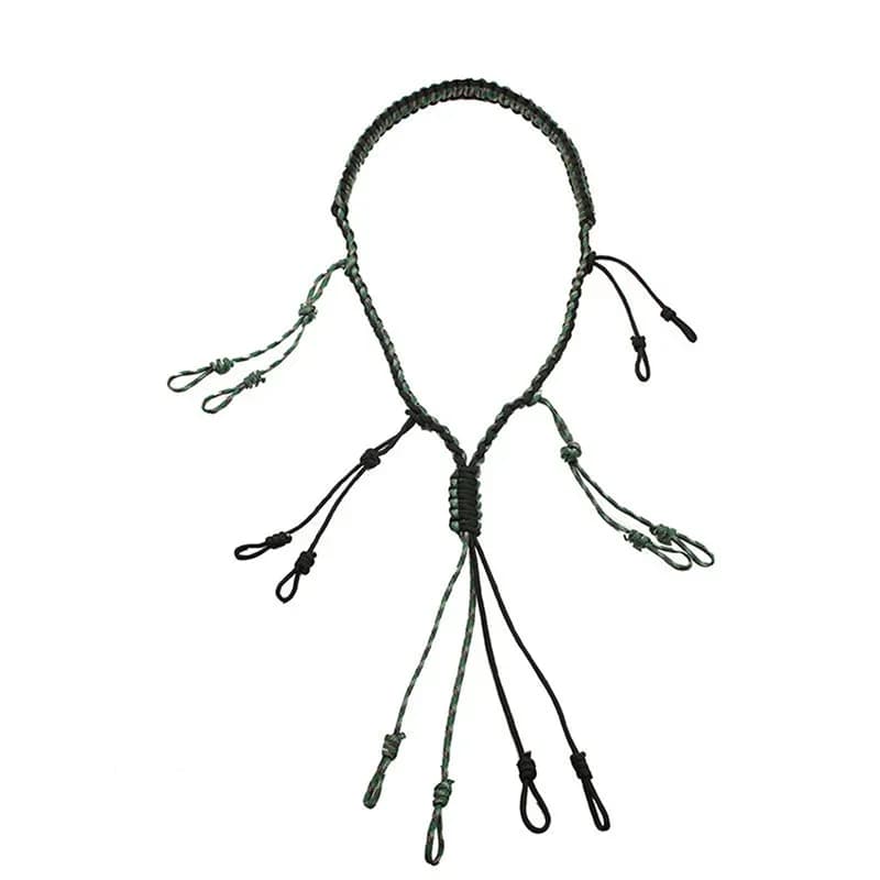 Cordon réglable à 12 anneaux pour sifflet d'appel de canard - Accessoire de chasse portable