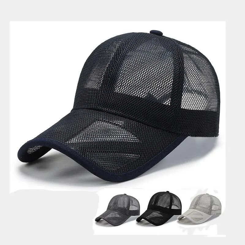Casquette pêche mesh respirant été homme femme visière ajourée protection solaire