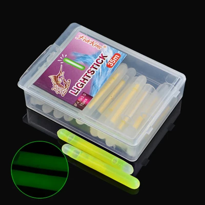 15 bâtons luminescents pêche étoilés 4.5x3.9cm lumière flottante vers luisants accessoires matériel