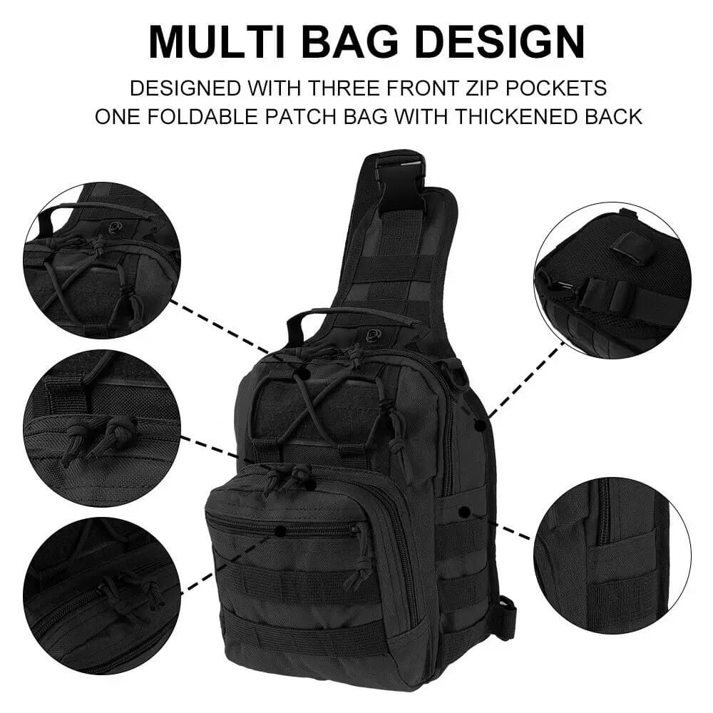 Sac bandoulière étanche homme pêche vélo sport outdoor - Sac poitrine crossbody imperméable