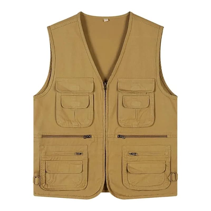 Gilet sans manches pêche homme été 2024 avec 16 poches pour équipement et accessoires