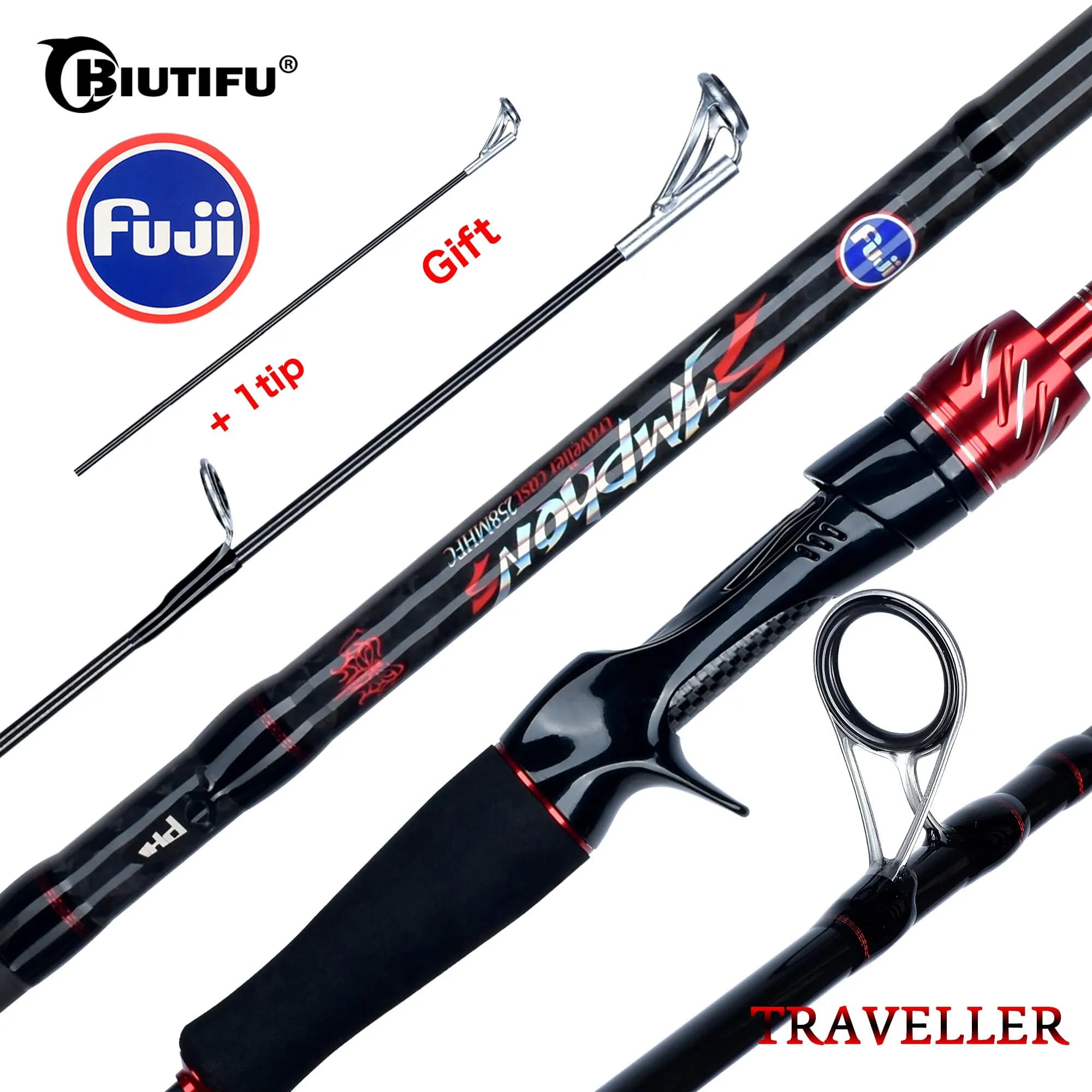 Canne BIUTIFU Traveller Spinning Casting Fuji Lure Mini Rock Fishing Rod 1.8-3.0m Carbon Baitcasting PHISHGER Fast 5-42g