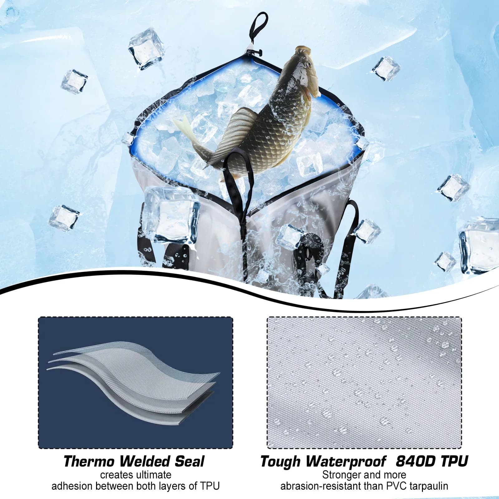 Sac isotherme Goture pour poissons de mer - Conservation fraîcheur 72h étanche et pliable
