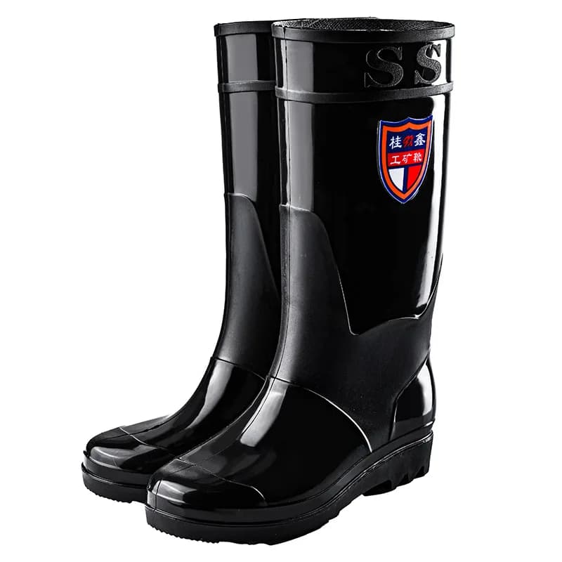 Bottes de pluie homme haute tube noires étanches anti-dérapantes pour cuisine et extérieur
