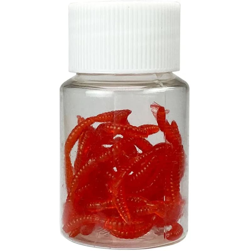 Vers rouges artificiels 20 ou 100 pièces - Leurres silicone odorants pour pêche carpe et carnassiers simulation ver de terre