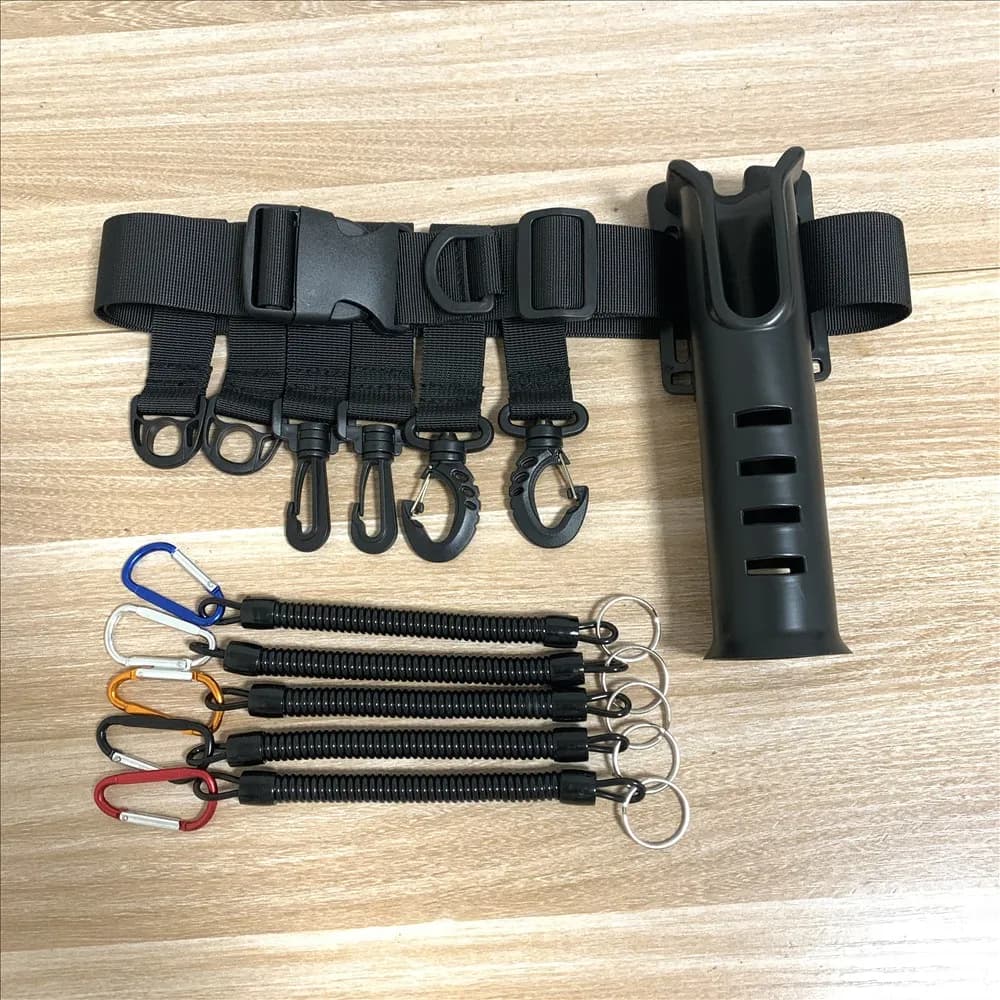 Ceinture porte-canne nylon multifonction Shawto - support canne à pêche portable rapide pêche