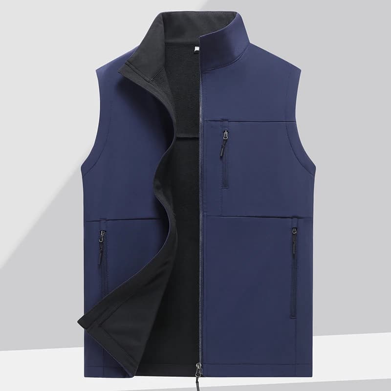 Veste polaire technique sans manches pour pêche hivernale - Vêtement chaud imperméable coupe-vent homme