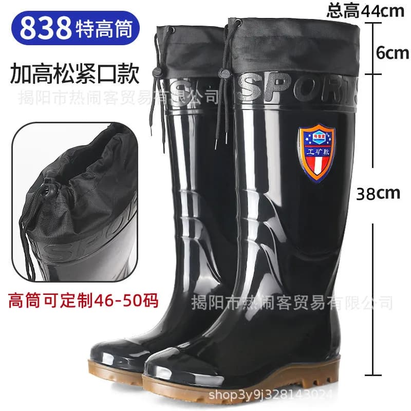 Bottes de pluie homme imperméables antidérapantes hautes pour travail et protection pluie matériau durable
