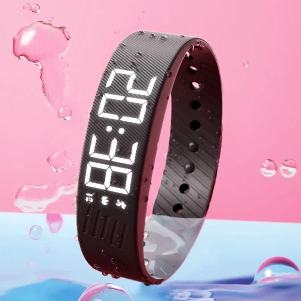 Bracelet réveil numérique LED avec podomètre - Alarmes vibrantes et étanche pour activités sportives
