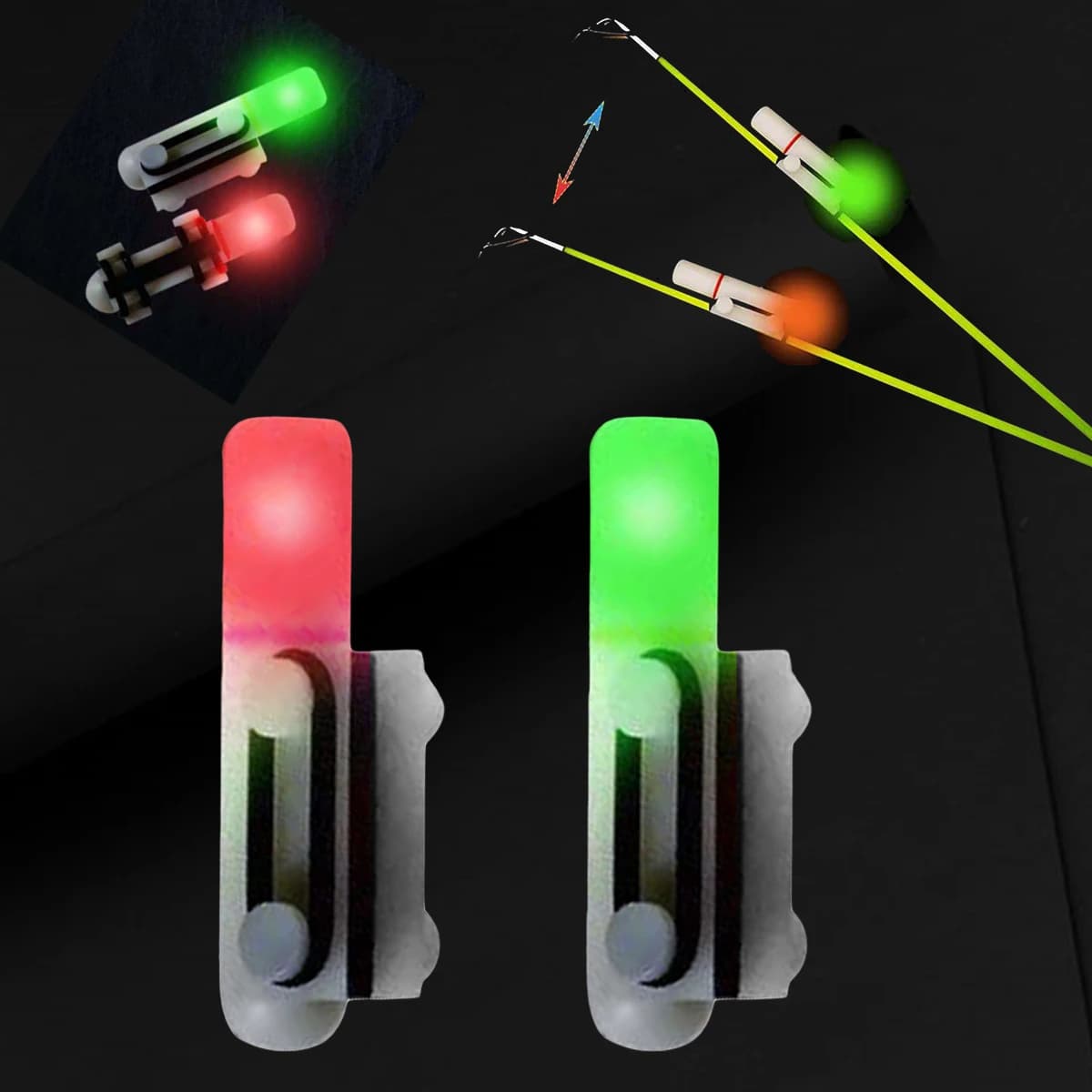 Alarme touche LED changement couleur auto - indicateur extrémité canne pêche extérieur