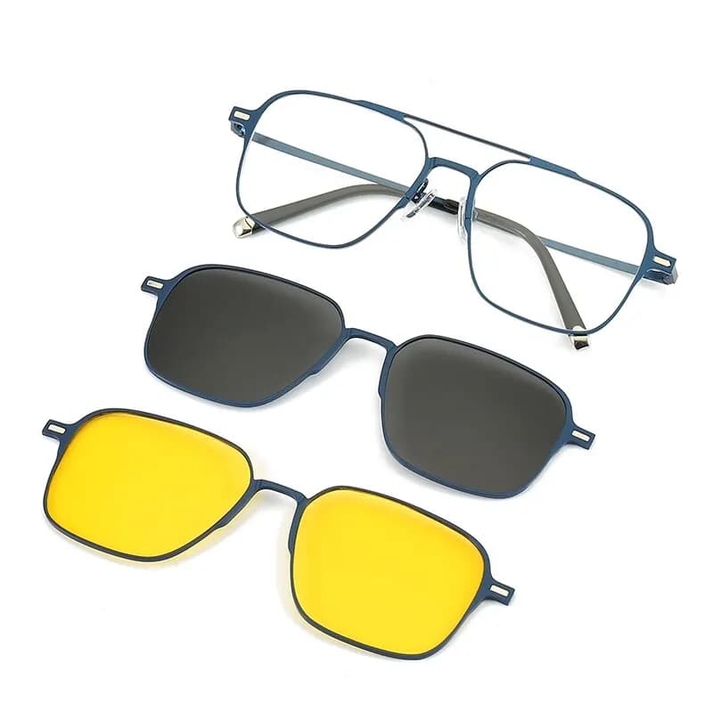 Lunettes magnétiques 3 en 1 métal polarisées ordinateur conduite pêche 2023 UV400 7009
