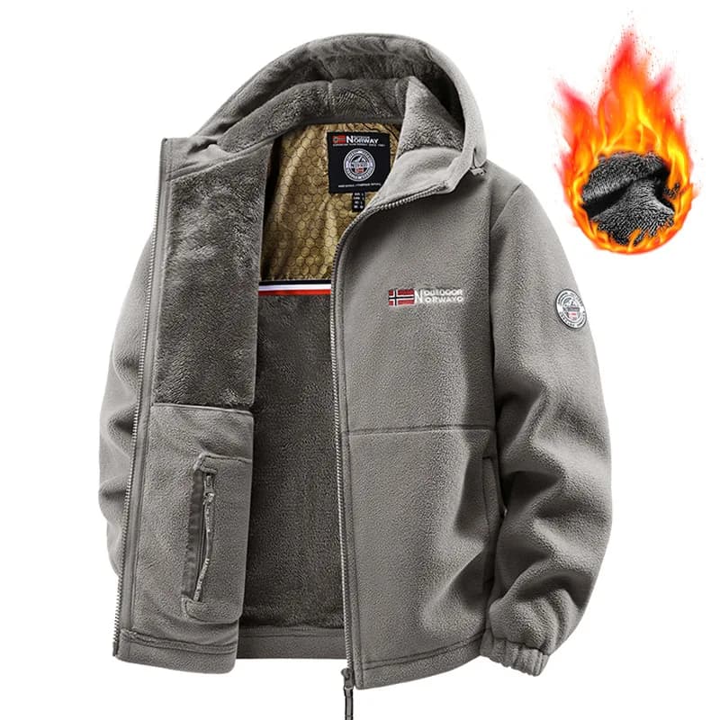 Veste laine mouton hiver pêche homme grande taille - Blouson épais chaud rétro sport décontracté