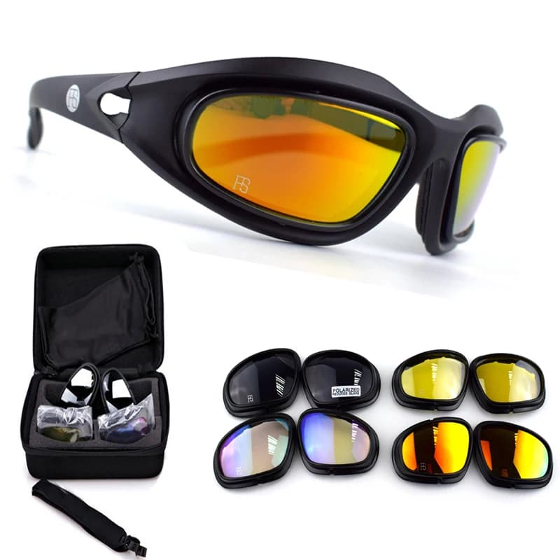 Lunettes de sport militaires anti-UV pour vélo randonnée pêche - protection solaire optimale