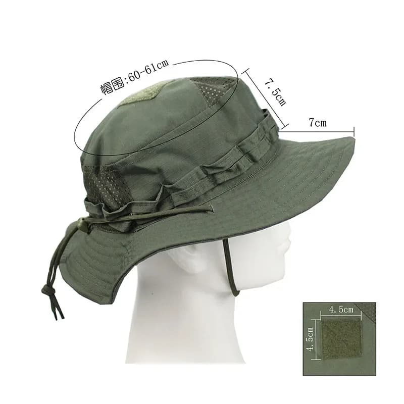Chapeau tactique boonie camouflage pêche randonnée chasse protection solaire grand bord