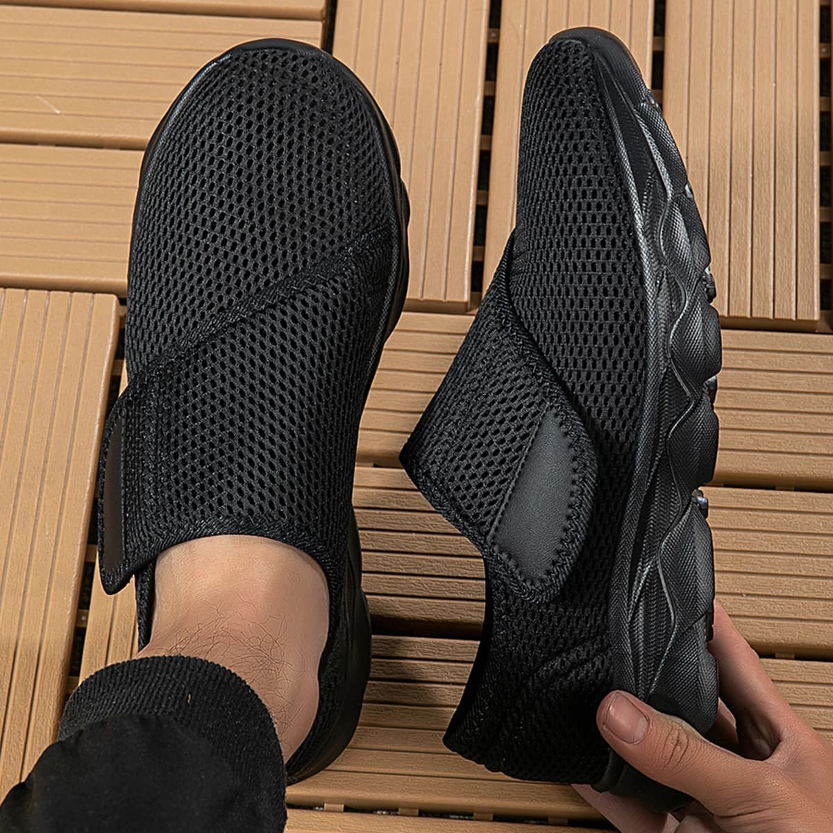 Chaussures orthopédiques larges diabétiques confortables ajustables pour pêche marche pieds sensibles