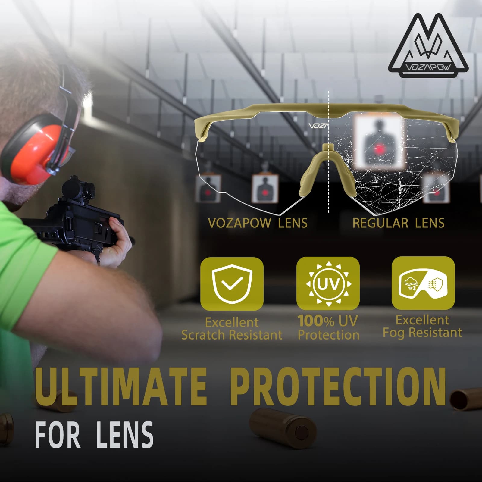 Lunettes de pêche professionnelles Vozapow UV400 anti-buée pour pêche en mer et rivière