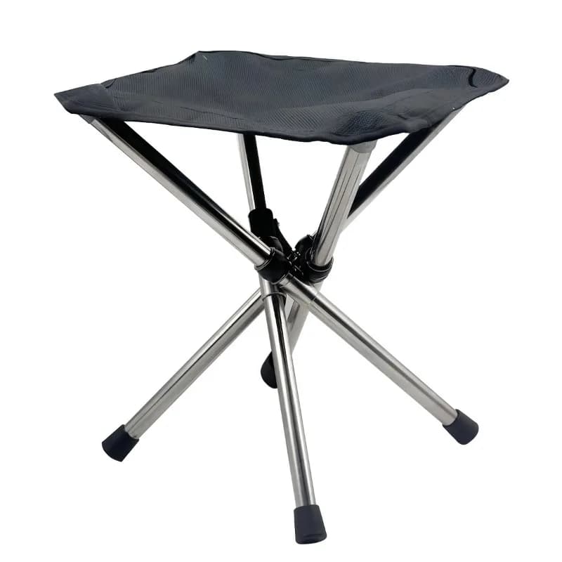 Tabouret télescopique portable en acier inoxydable - Siège pliant pour pêche et camping