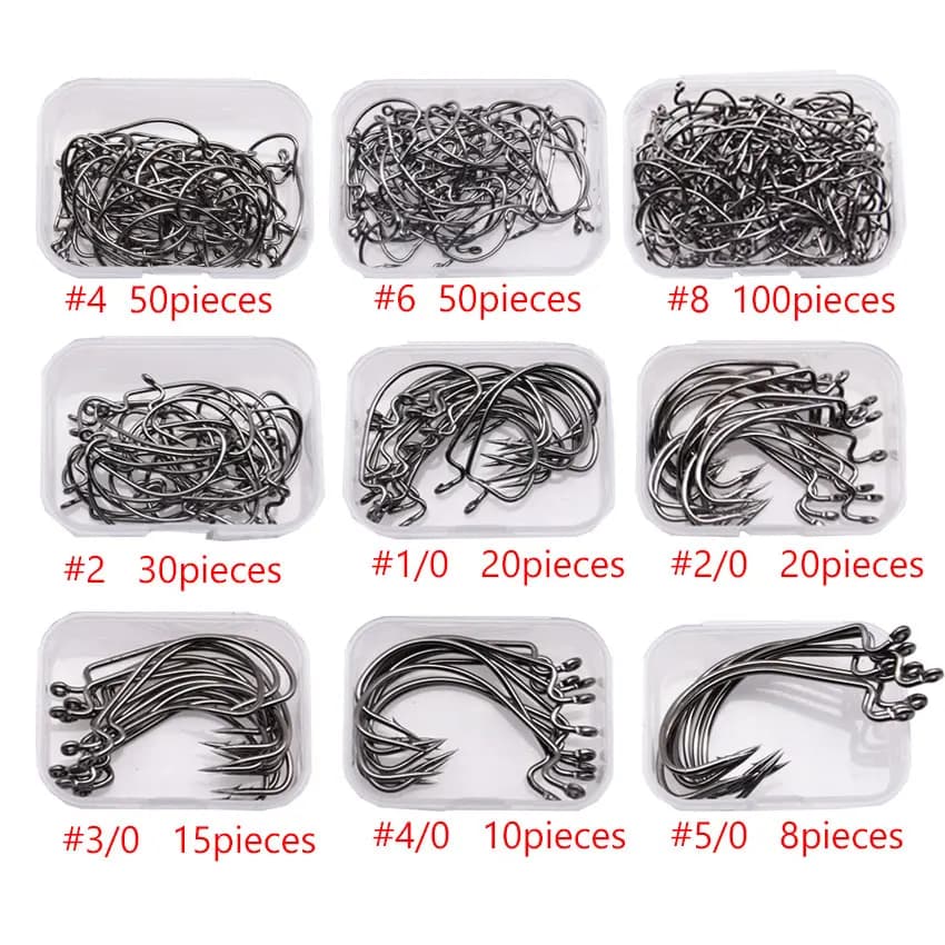 Hameçons offset EWG en acier carbone pour Texas rig et drop shot - pêche aux leurres souples
