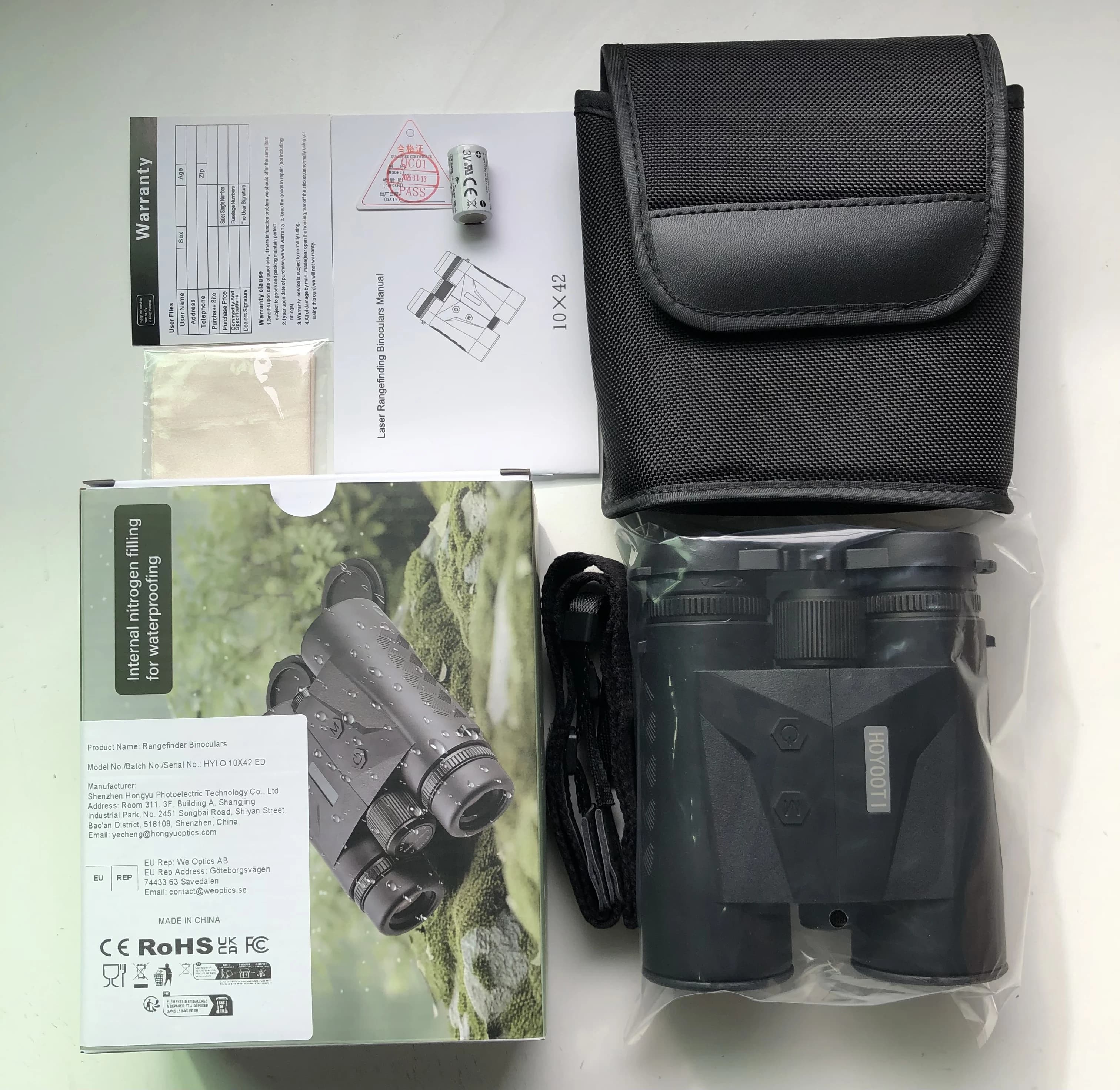 Jumelles télémètre 10x42mm IP65 étanches Hoyooti laser 1650 yards téléavertisseur chasse précision
