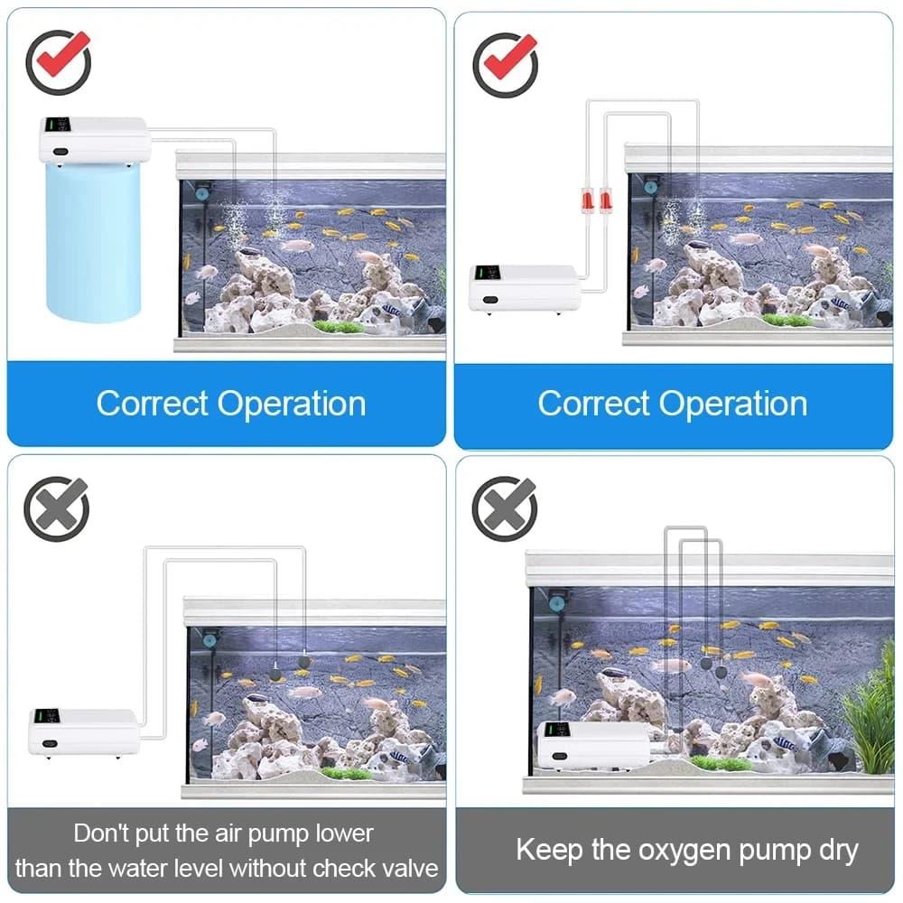 Pompe à oxygène USB pour aquarium - Rechargeable portable silencieuse pour pêche extérieure
