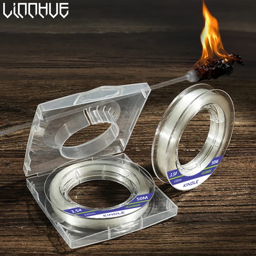 Ligne de pêche carbone pur LINNHUE 50M 100M 0.13mm-0.49mm 1.3KG-13.2KG coulante fibre carbone