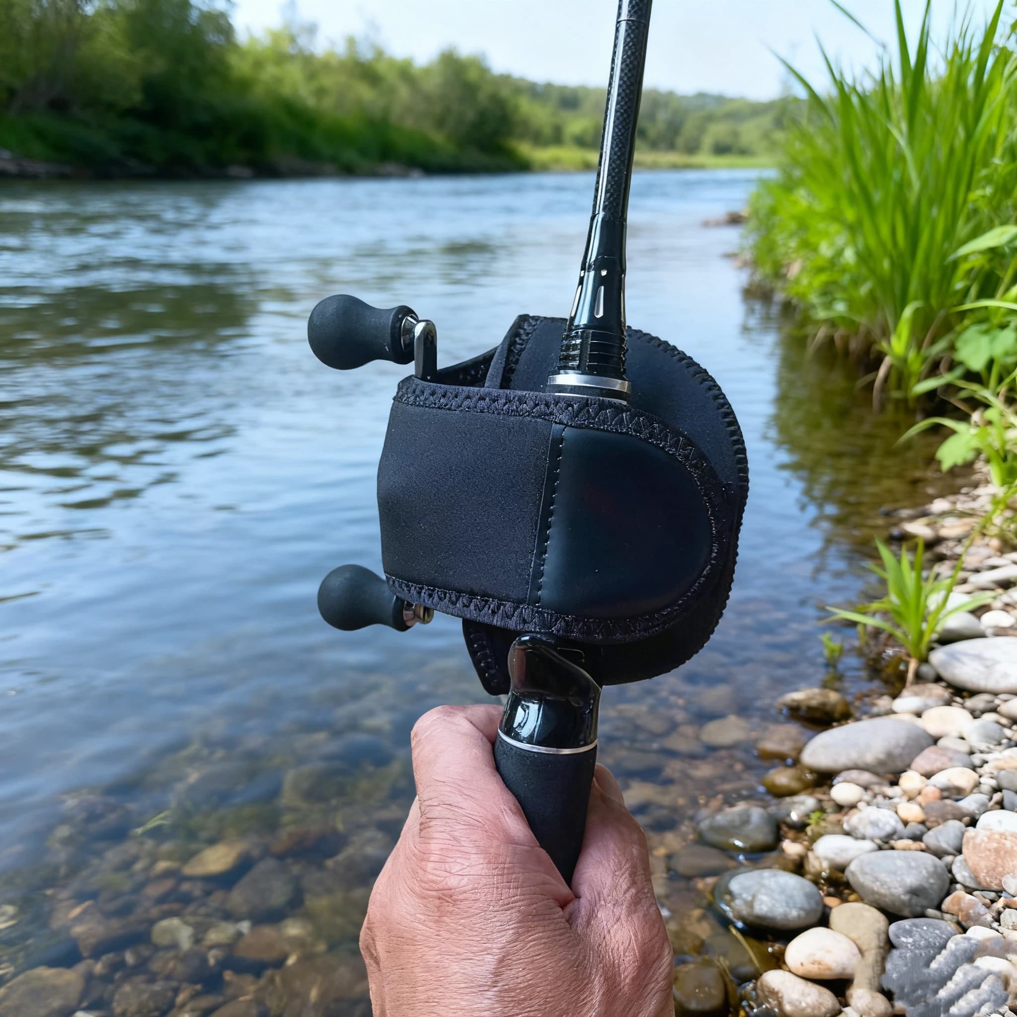 Housse de protection universelle pour moulinet de pêche casting, trolling et spinning avec étui de rangement