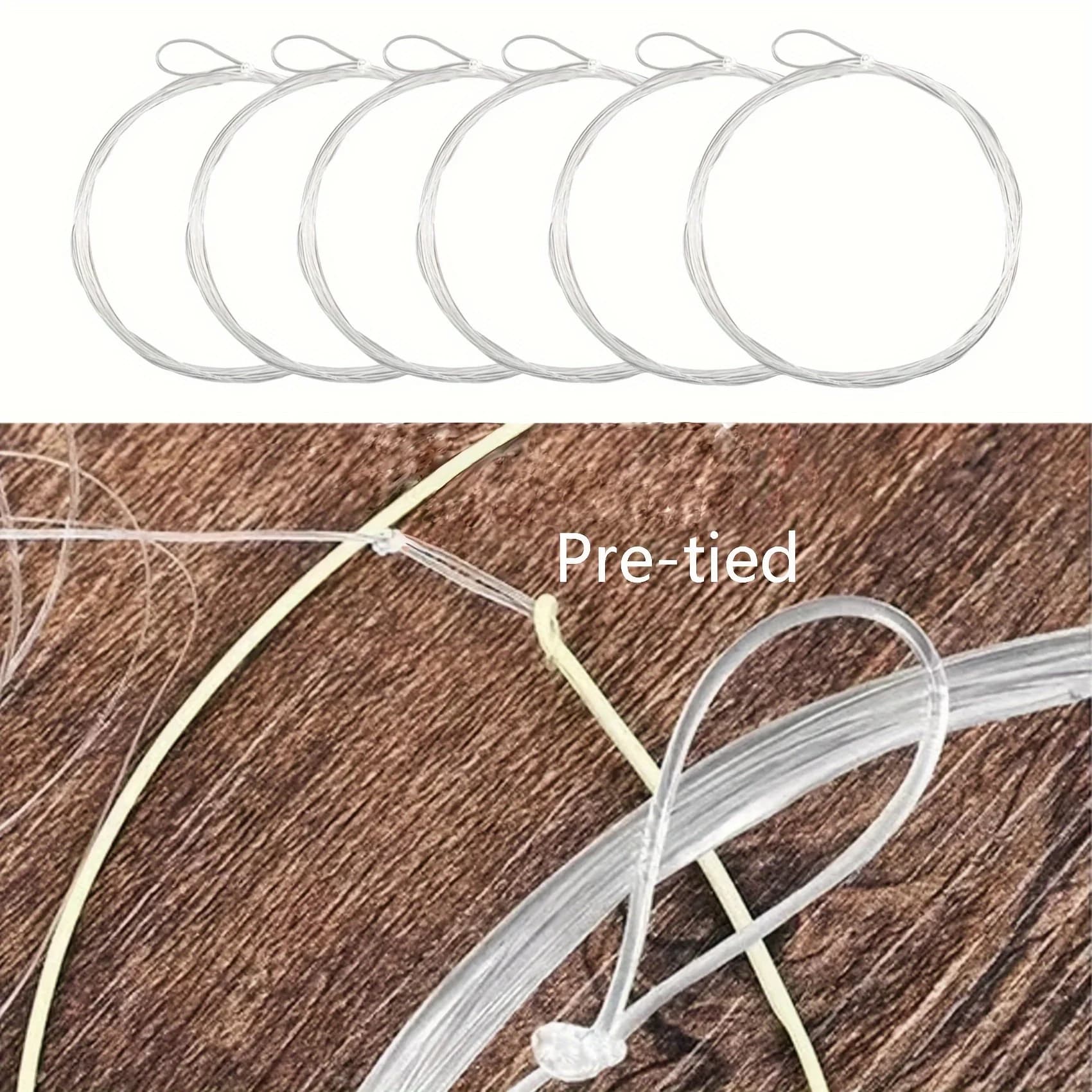 Bas de ligne pêche à la mouche 9-15ft pré-noué loop clair effilé nylon 6 pièces - Aventik