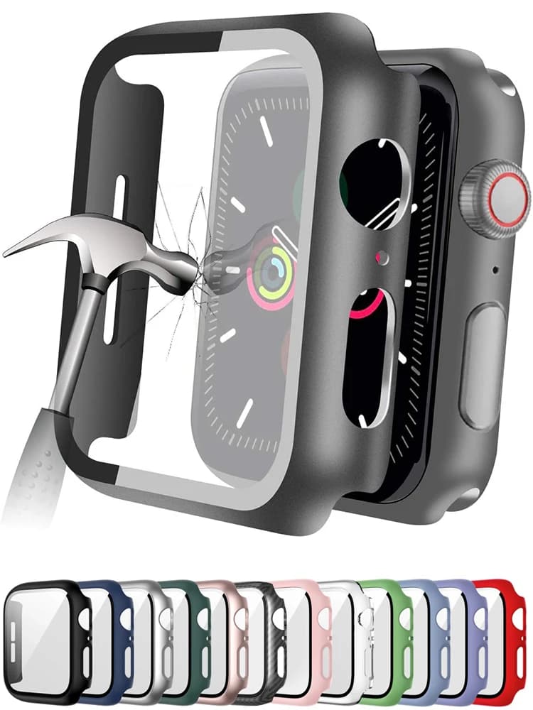 Protection Verre Trempé + Coque pour Apple Watch 45mm 41mm - Anti-Rayures pour Pêche et Sports Extrêmes