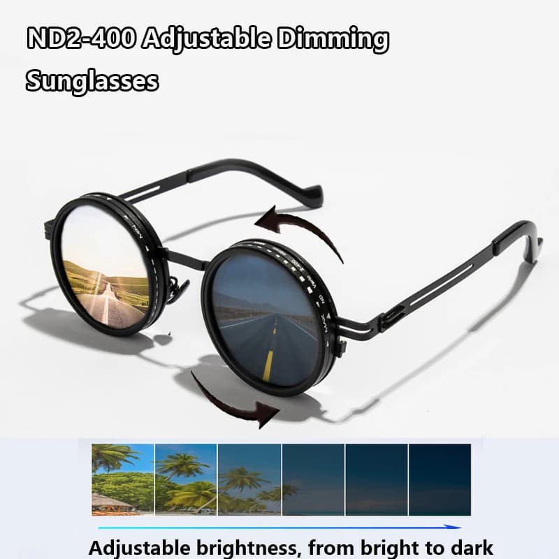 Lunettes de pêche polarisées ND9 ajustables - Verres teintés rétro pour hommes et femmes - Protection UV400