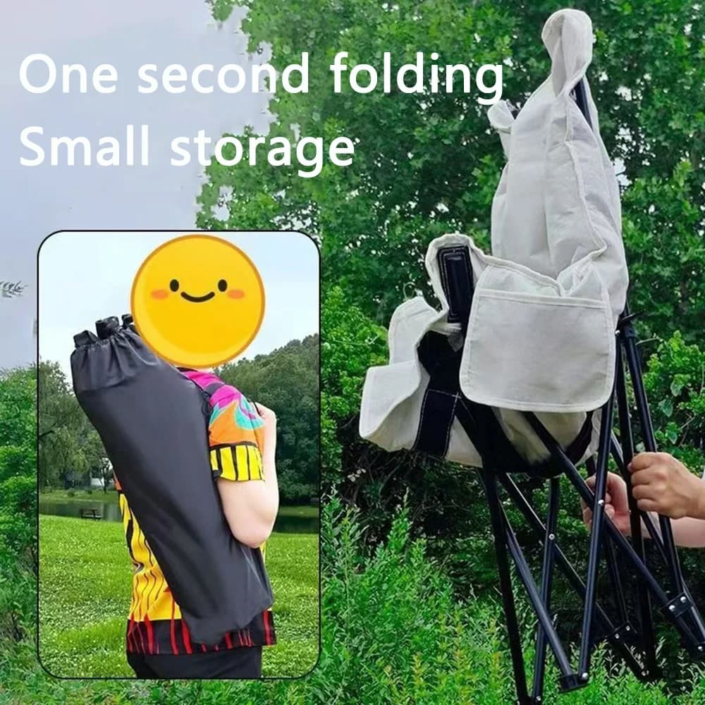 Fauteuil lune pliant rembourré dossier haut réglable pour pêche camping loisirs randonnée pique-nique