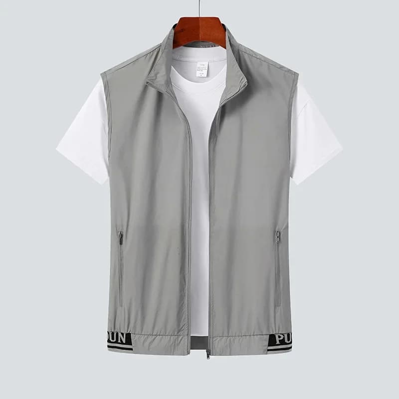 Débardeur homme sport été ultra léger anti-UV séchage rapid veste sans manches pêche
