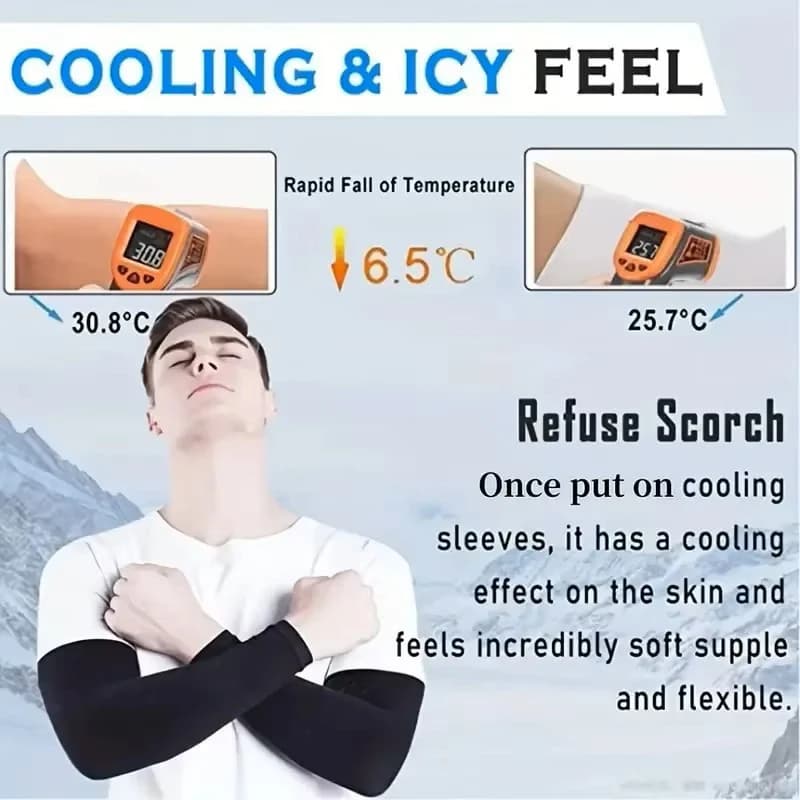 Manchons protection UV bras pêche sports extérieurs conduite aventures respirants paire 1/3