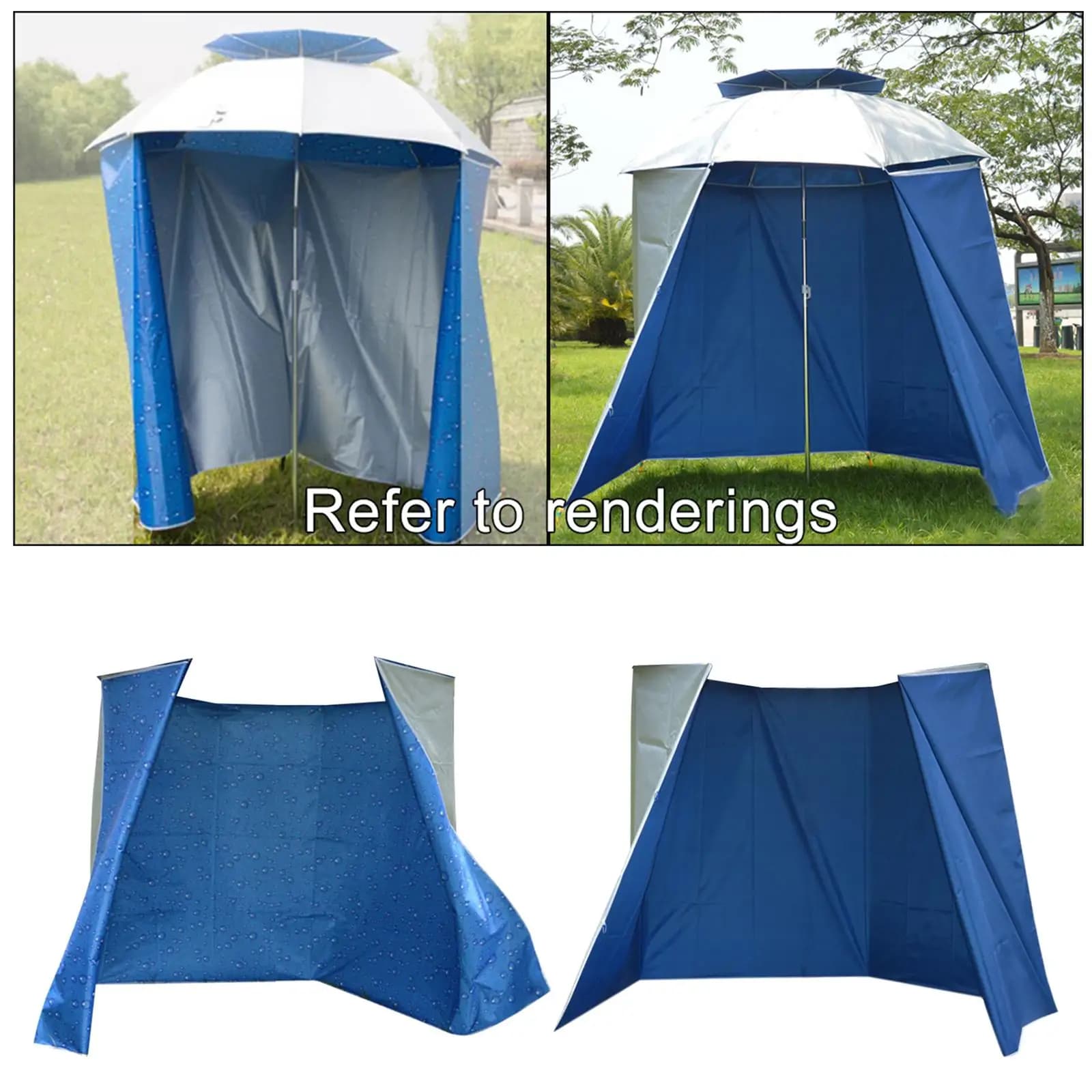 Abri parapluie court pêche pliable avec pochette de transport camping extérieur