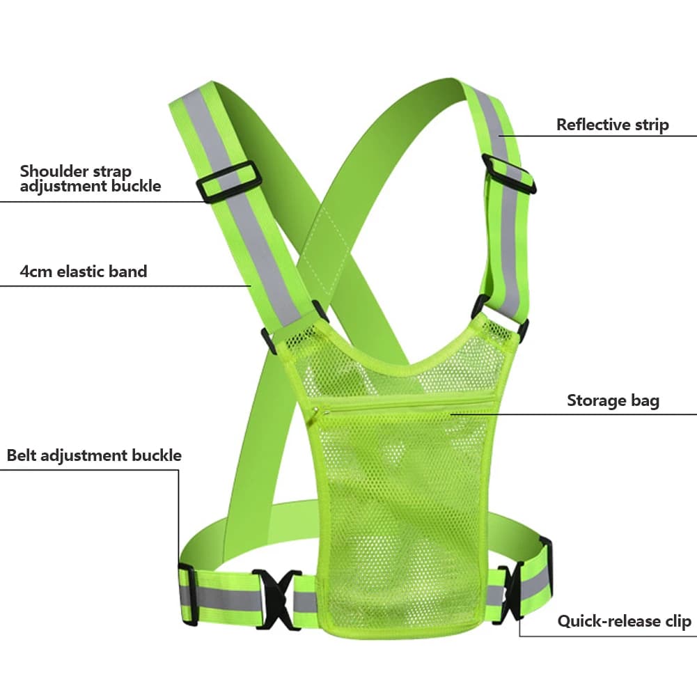 Gilet sécurité réfléchissant 4 couleurs ajustable - Veste légère contrôle circulation pêche cyclisme
