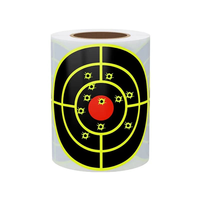 Autocollants cibles réactives 3 pouces fluo jaune impact - Cibles pour BB, plombs et airsoft