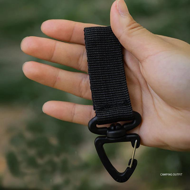 Mousqueton rotatif 360° nylon - Crochet pour clés et équipement pêche - Accessoire Molle