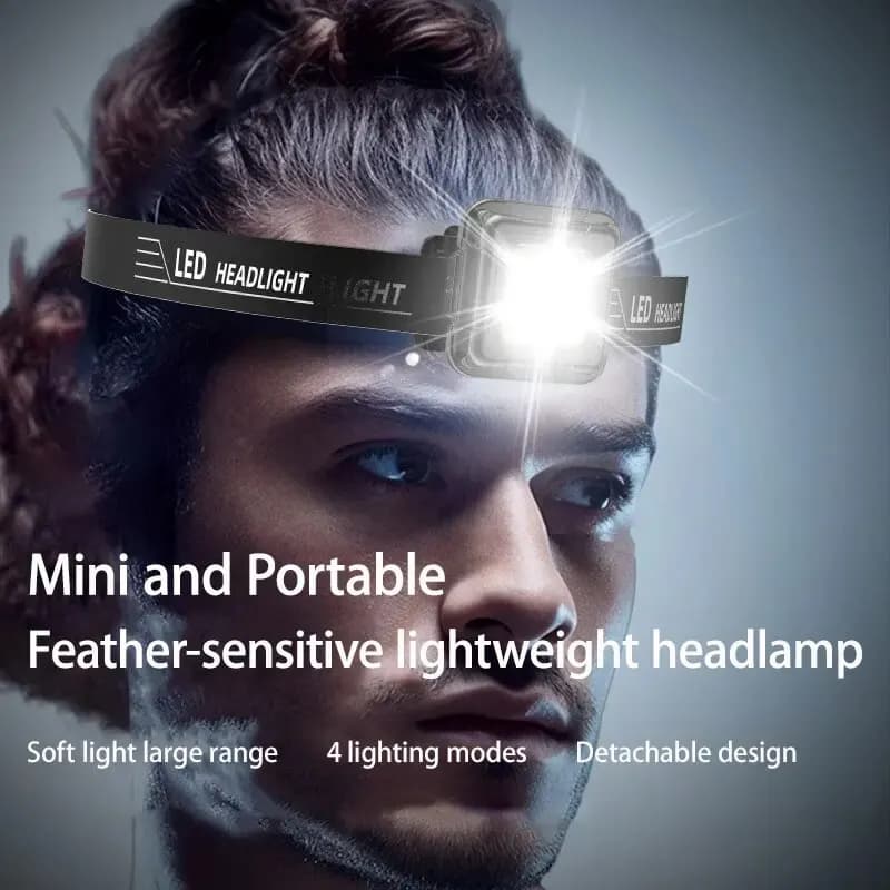 Mini frontale COB LED rechargeable pour clés de pêcheur, lampe de travail portable étanche