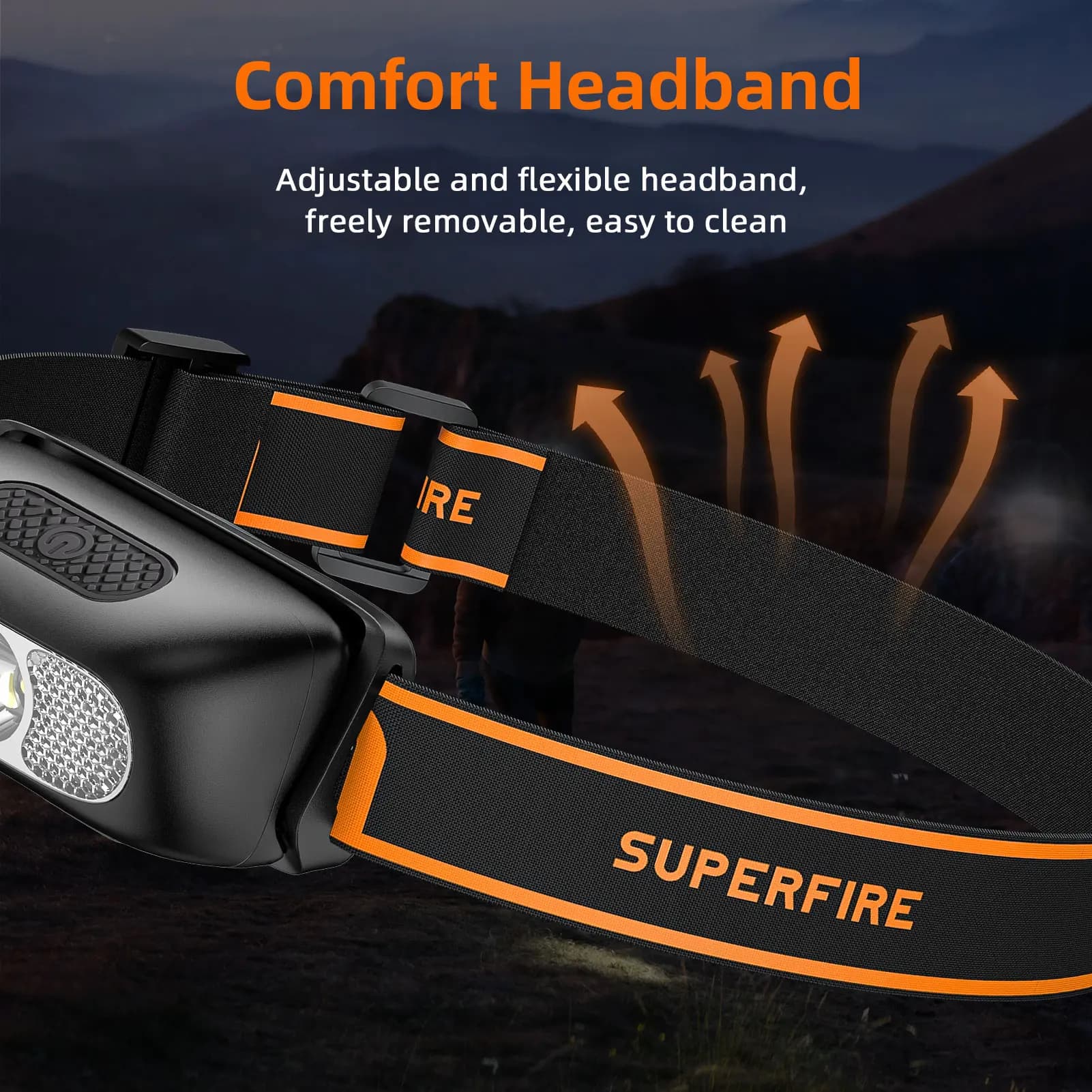 SUPERFIRE mini frontale puissante USB pêche - Capteur mouvement étanche pour pêche travail
