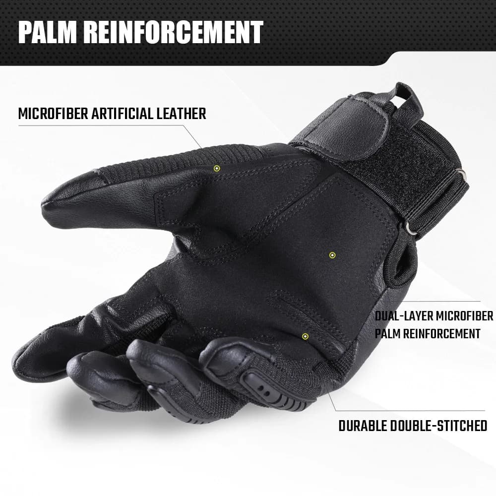 Gants tactiques pleine main écran tactile pêche vélo airsoft - Cuir PU antidérapant hommes