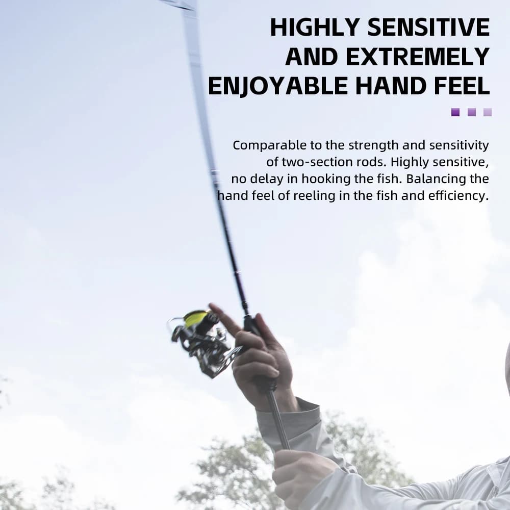 Canne télescopique FishingFans avec guides Fuji Alconite portable pour pêche nomade