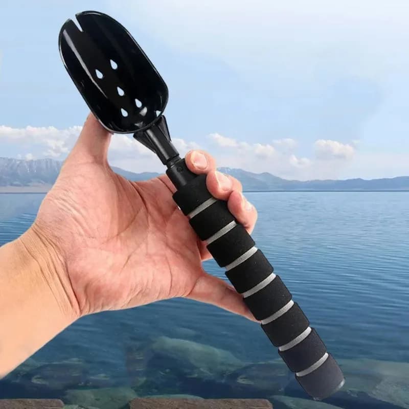 Cuillère de pêche rétractable légère avec manche long antidérapant pour lancer les appâts et esches